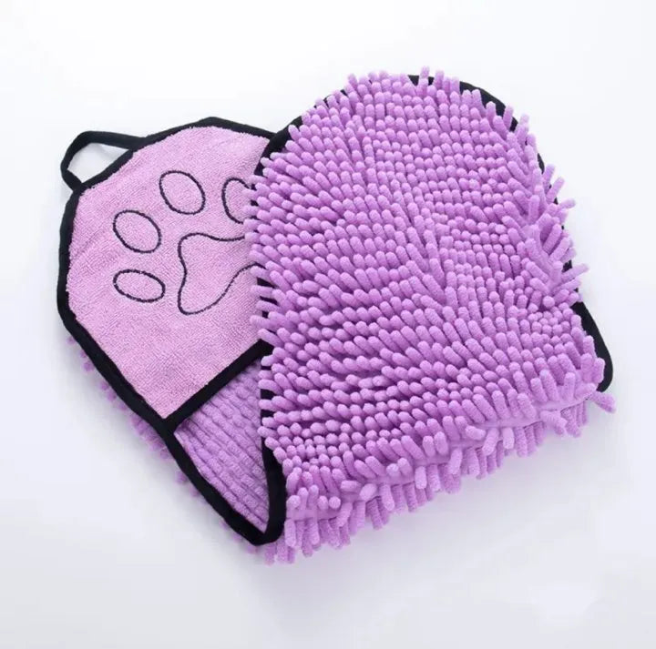 Blue quick-dry microfiber pet bath towel measuring 62 by 23 cm for dog and cat drying