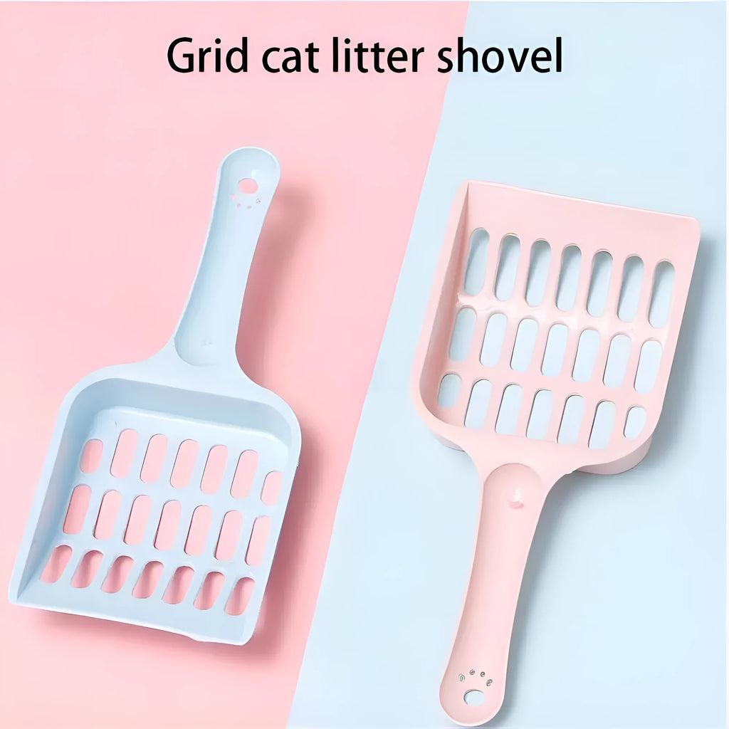 Plastic cat litter scoop in blue green or pink measuring 20cm long for cleaning pet toilet sand