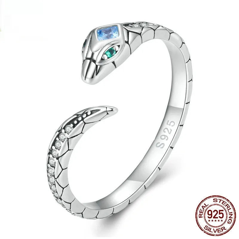 Silver snake texture ring for women, snake pattern band, available in US sizes 6, 7 and 8