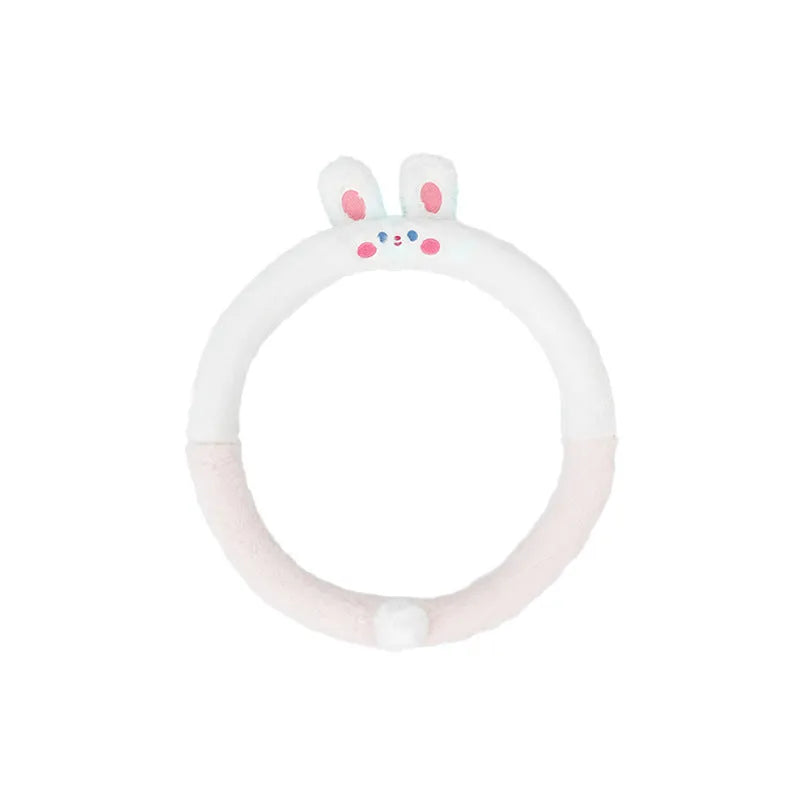 Fleece steering wheel cover with embroidered animal design for 38cm diameter steering wheels