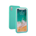 Waterproof silicone case for iPhone XR XS Max 7 Plus in black, showing front and back covers.