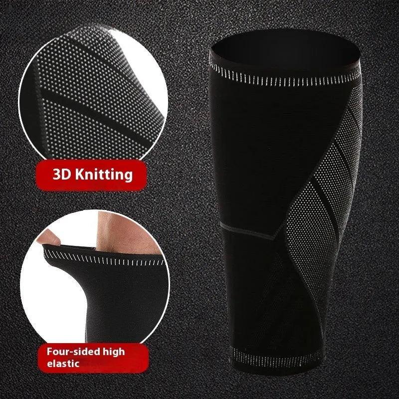 Nylon knit breathable leg guard calf protector for football and running, high elastic, adult size S