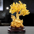 Citrine small water turtle money tree Feng Shui ornament with resin construction