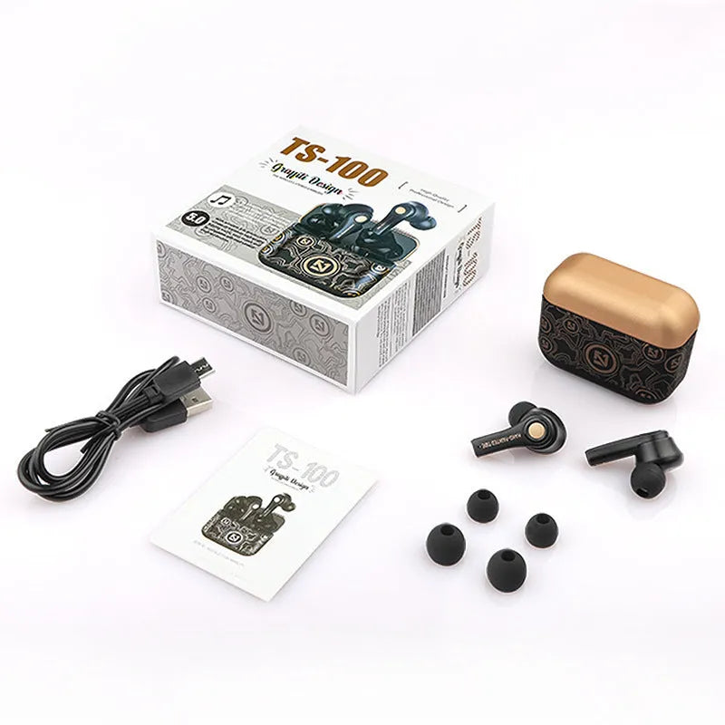 Wireless Bluetooth headset in black or white colours showing head-mounted design