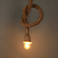 American country braided hemp rope chandelier single head 3 metre drop retro pendant light