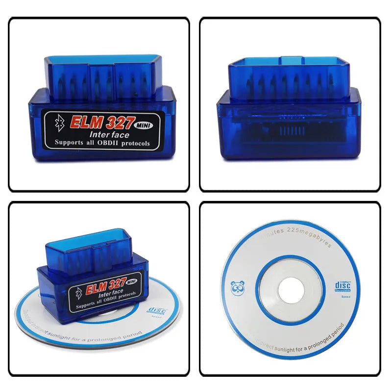 Compact OBD2 Bluetooth automotive diagnostic scanner for fault code reading and sensor monitoring