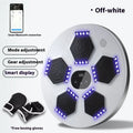 Smart music boxing machine reaction target hanging on wall with matching training gloves