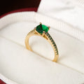 Geometric hexagon copper ring with colourful zircon stones in a silver white finish.