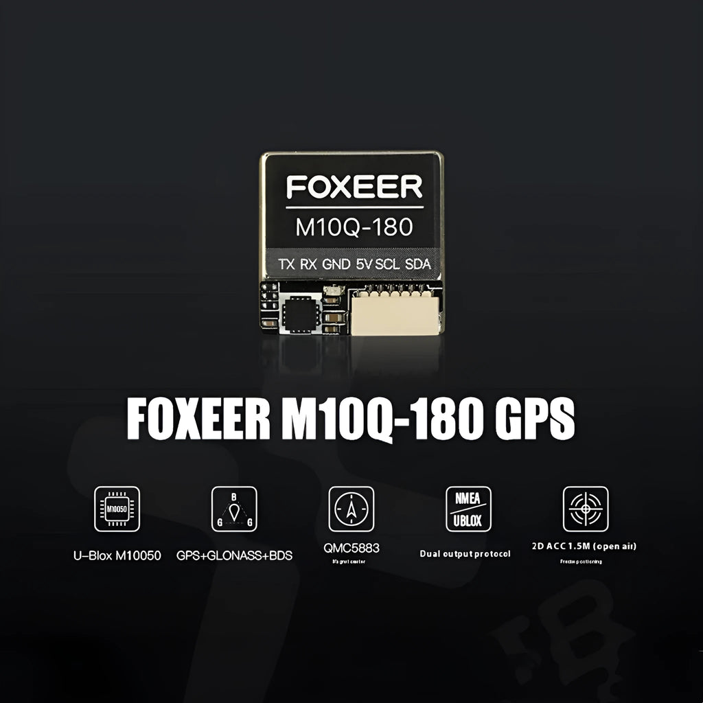 Foxeer M10 Q180 GPS FPV black crossing machine with compass, compact size under 30cm