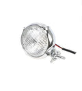 Harley retro motorcycle headlights with electroplated black aluminium housing and yellow halogen bulbs