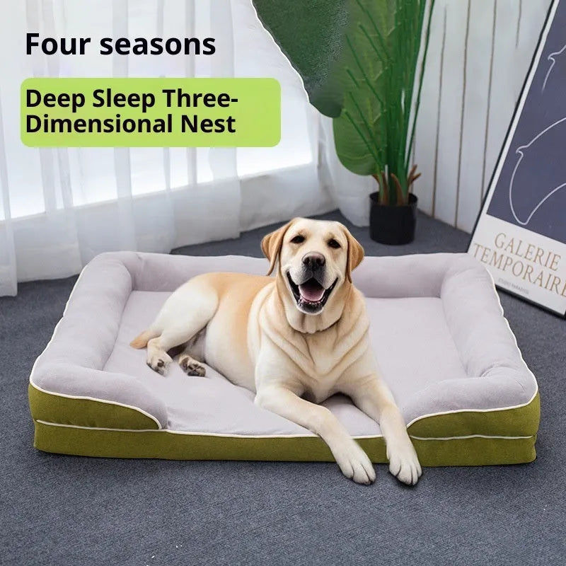 Four Seasons removable washable pet bed for dogs in green colour