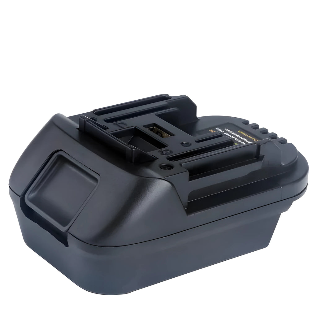 Black Milwaukee DM18M to Makita H99F power tool battery adapter converter