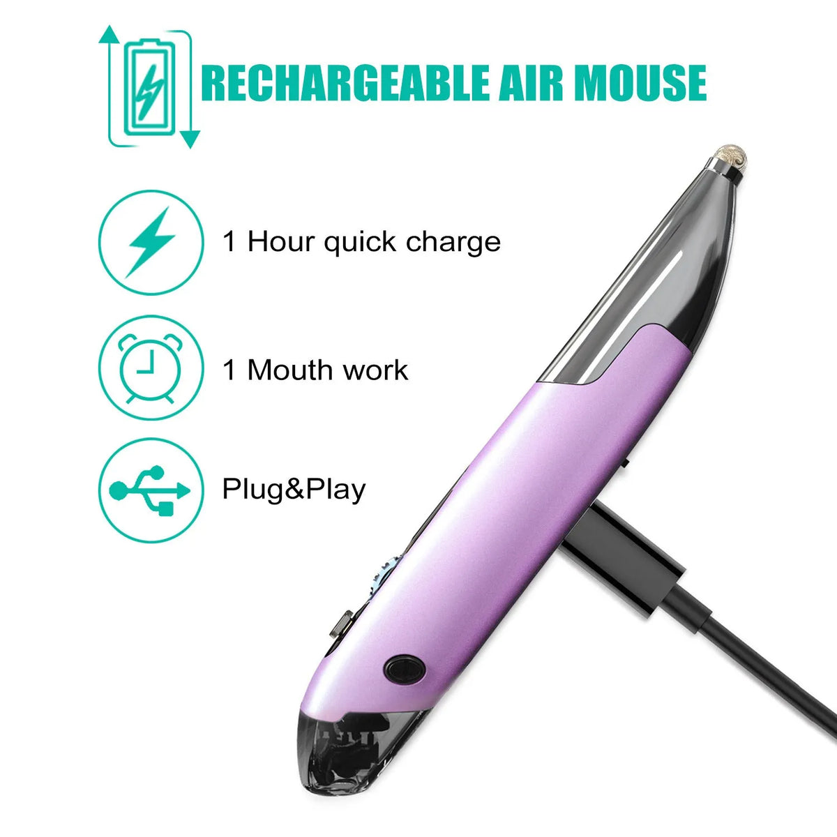 Creative vertical pen mouse wireless 1600DPI in red with NANO receiver on white background