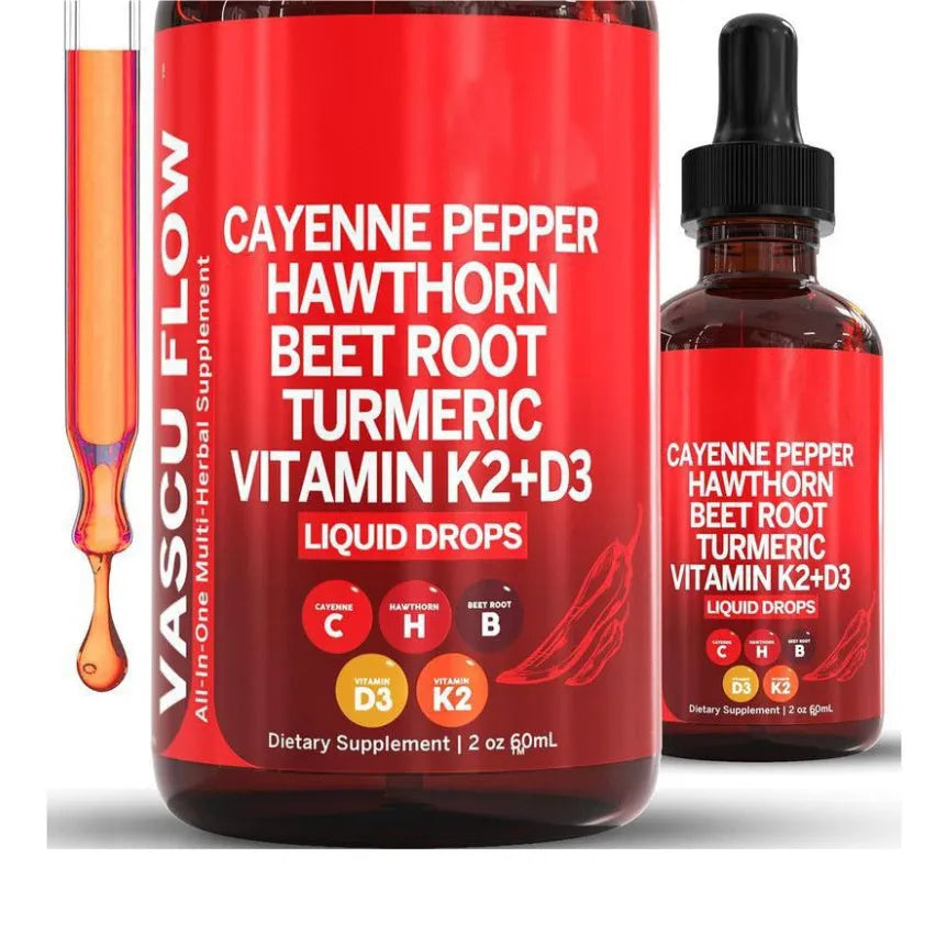 60ml vitamin D3 K2 hawthorn fruit liquid supplement drops in dropper bottle