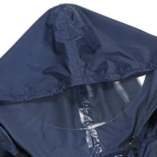 Waterproof reflective thickened wheelchair raincoat cape-style in navy blue for adults
