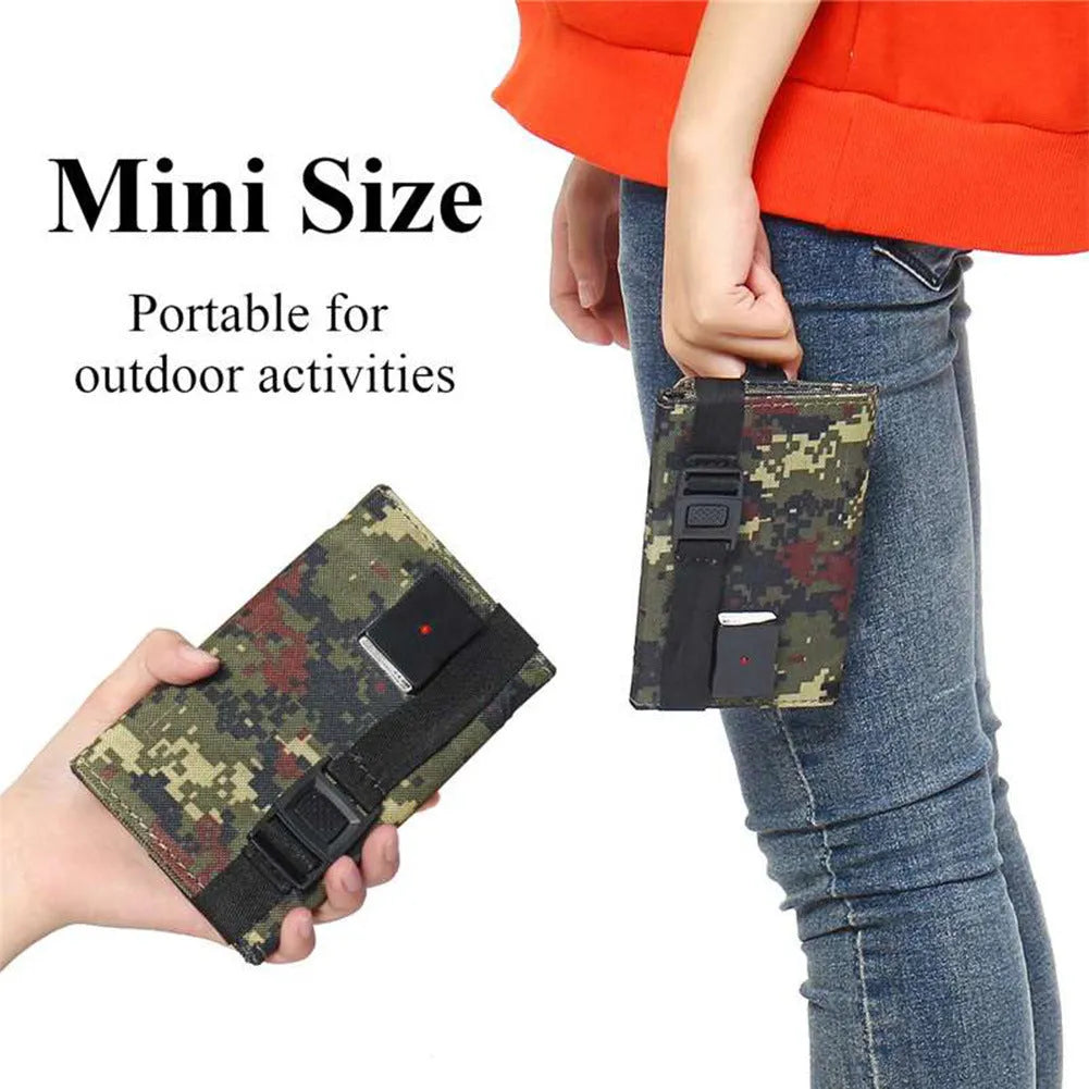 Portable 7W solar panel folding charging bag with 1400mAh battery for outdoor mobile phone charging