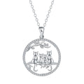 Four kitten necklace with copper electroplated pendant and cross chain style jewellery