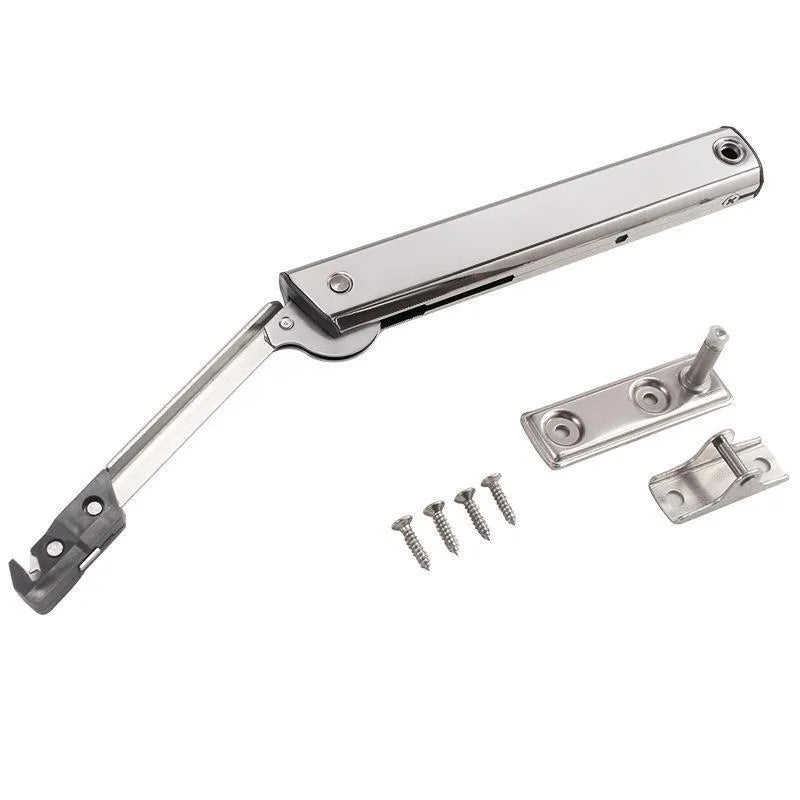 Cold rolled steel support rod with spring mechanism for tatami cabinet flap-up doors