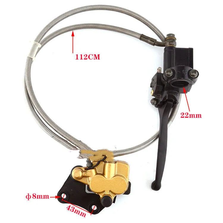 Gold front and rear brake pump assembly set for 110-150cc off-road motorcycles with disc brakes