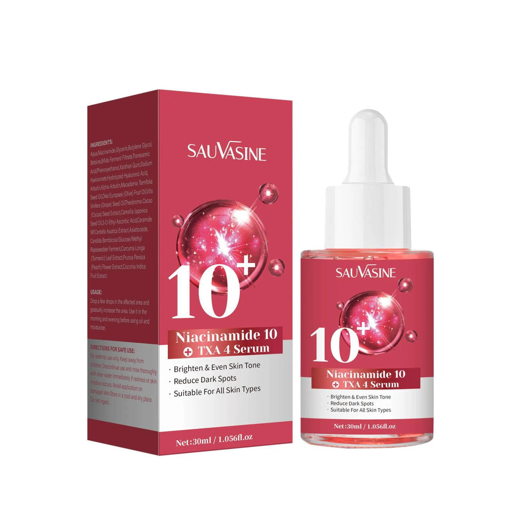 30ml bottle of niacinamide 10% with TXA 4% serum with dropper applicator