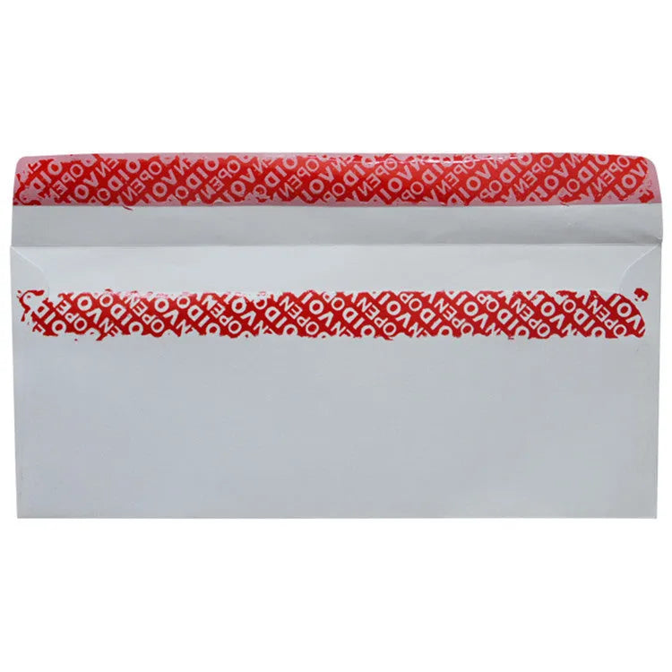 Blue tamper-evident security envelope with self-adhesive closure and anti-opening design