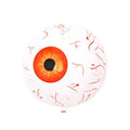 Green Halloween eyeball balloon with red bloodshot veins, shown inflated to 40cm diameter.