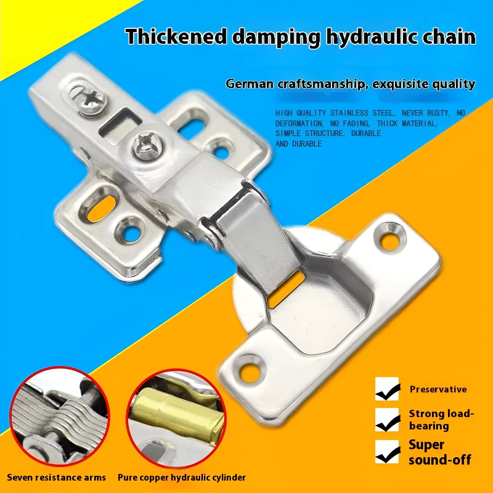 761 nickel-plated cold rolled steel hydraulic damping cabinet hinge showing three bend types