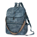 Retro PU leather unisex backpack with curved shoulder straps in solid colour options