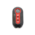 Fiat 500 Boyue Ottimo carbon fibre pattern ABS key case in black, red, dark blue