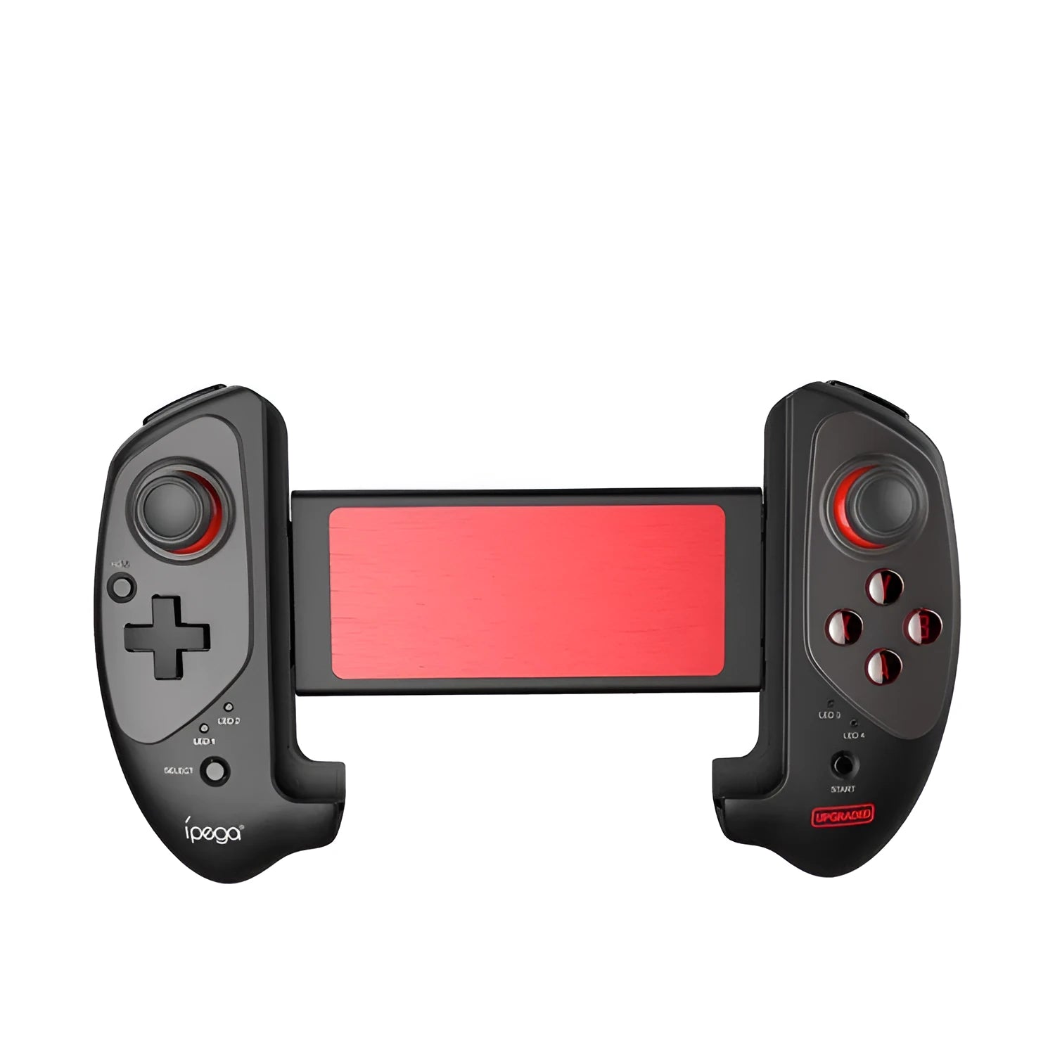Red telescopic Bluetooth gamepad controller extended, with USB cable, for Android iOS and PC