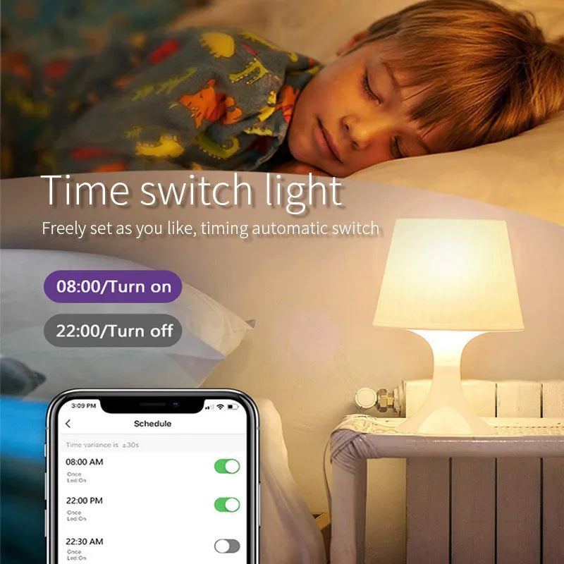 GU10 smart spotlight bulb with Wi-Fi and voice control, showing RGBCCT lighting capabilities