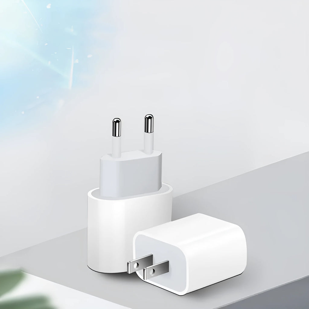 PD20W mobile phone charger with USB port and regional plug options