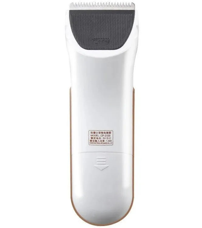 White pet hair clipper with ceramic blade for home pet grooming