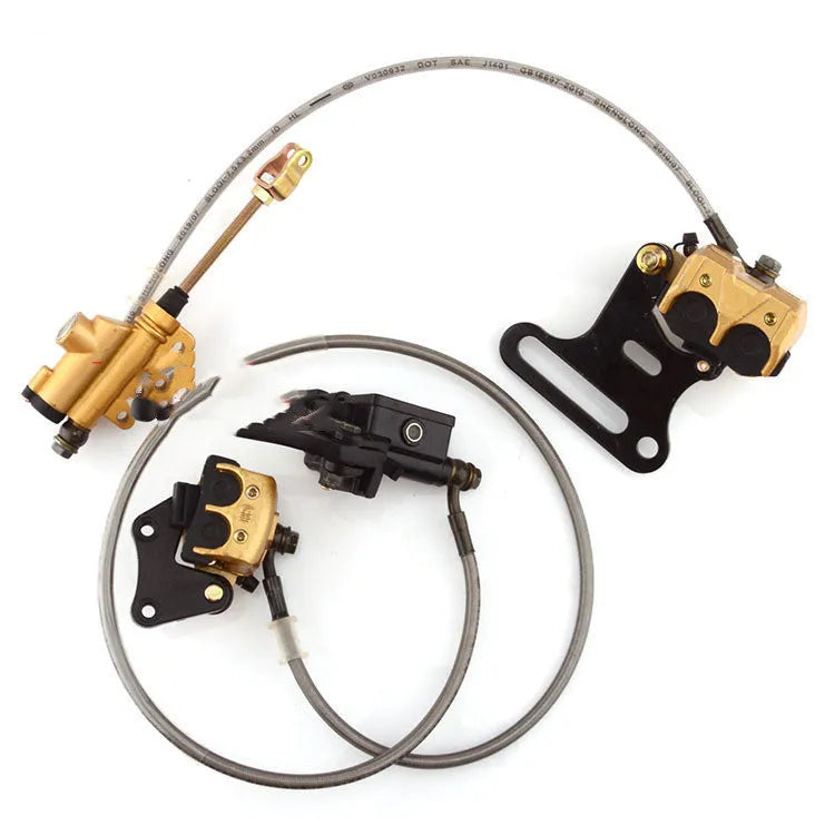 Gold front and rear brake pump assembly set for 110-150cc off-road motorcycles with disc brakes