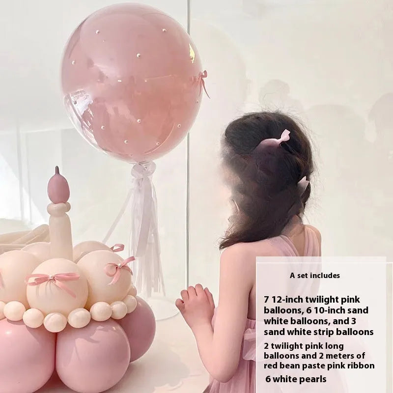 Balloon bouquet DIY kit for cake decoration with round latex balloons in complete material package