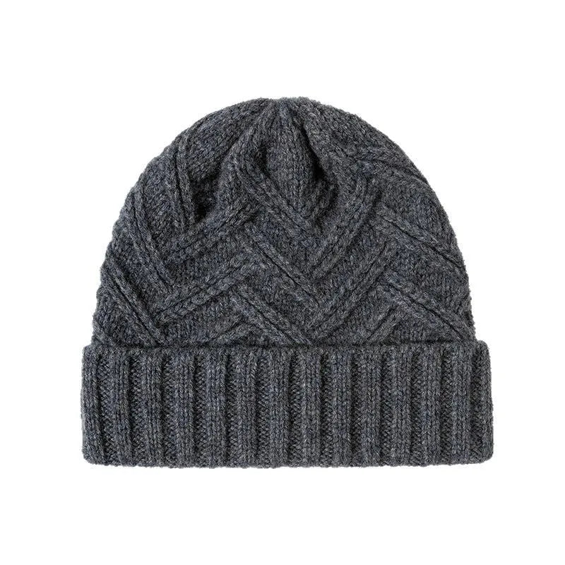 Wool knitted women's hat with dome crown in various colour options including red, grey and brown