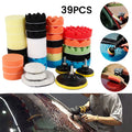 35-piece car polishing disc set with 80mm sponge pads and back fleece layer for 3-inch backing plate