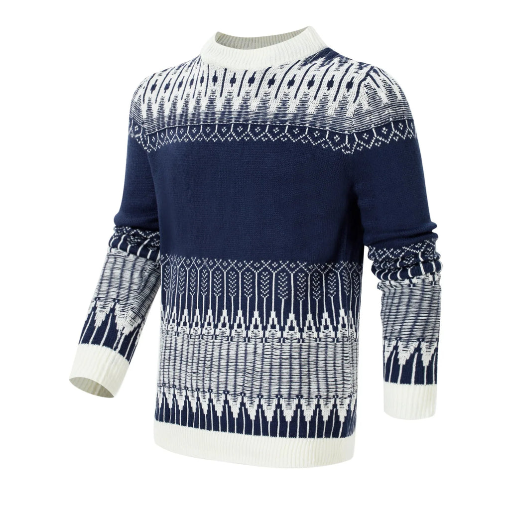 Men's knitted long-sleeved pullover sweater for winter in various sizes and styles.