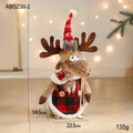 Cartoon plush elk decoration in grey or coffee cloth, retractable Christmas doll for festive display