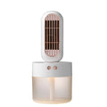Small oscillating humidifier fan with USB rechargeable function, two-speed mechanical control, available in black