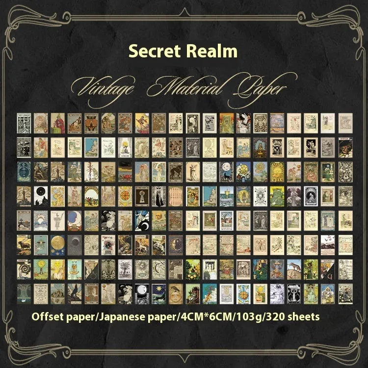 Retro note stickers in secret land colour, 320-piece boxed set showing 4cm by 6cm dimensions