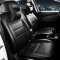 Cow leather car seat cover in beige and black with red colour options