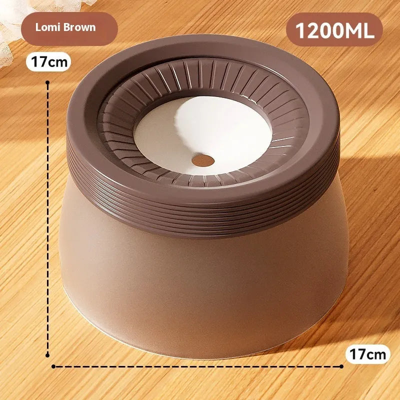 Non-wet mouth suspension bowl for medium and small dogs and cats in blue, green and brown colours