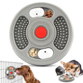 Grey and blue 23cm PP plastic slow feeder bowl with 2 in 1 lick mat surface and four anti slip pads for cats and dogs