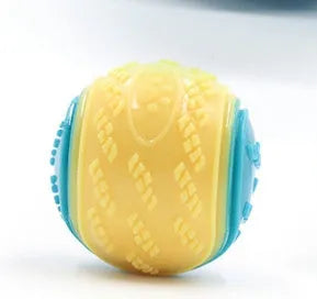 TPR dog training ball with squeaker and molar ridge texture in assorted colours