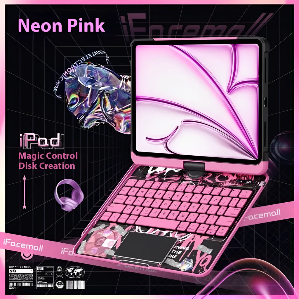 Blue iPad keyboard protective case showing shockproof PC construction for iPad Air 13-inch.