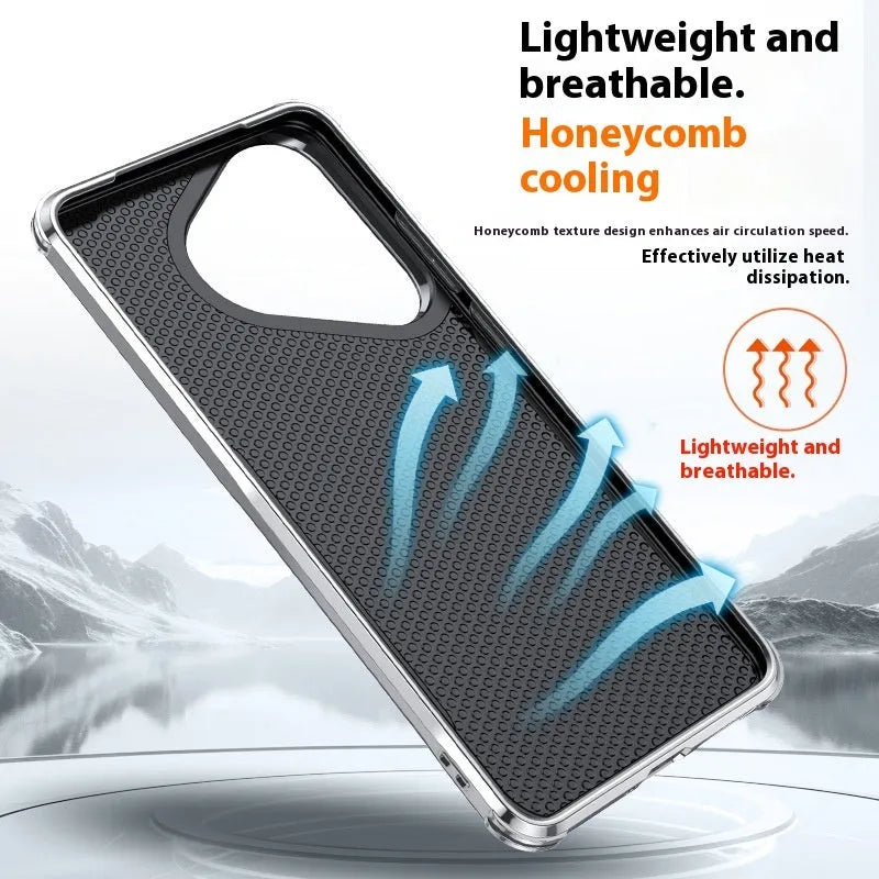 All-inclusive drop-resistant plain leather phone case with invisible bracket for Huawei Pura70 series, wine red colour