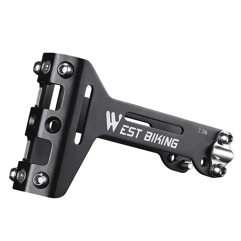 Black bicycle double water bottle cage extension bracket made of 6061 aluminium alloy with CNC anodised finish and adjustable angle