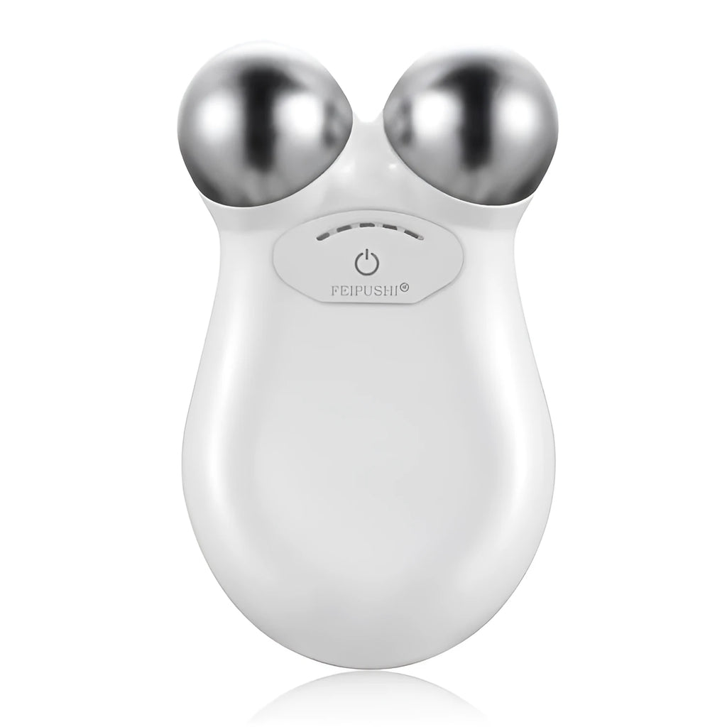 Pink and white micro current facial lifting device with compact handheld design