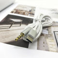 Type-C to 3.5mm braided AUX audio cable in four colours: Black, Gold, Pink, White